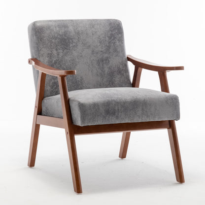 Mid-Century Modern Chair, Living Room Chair with Solid Wood Frame, Accent Chair Extra-Thick Backrest, Wingback Chair for image 14