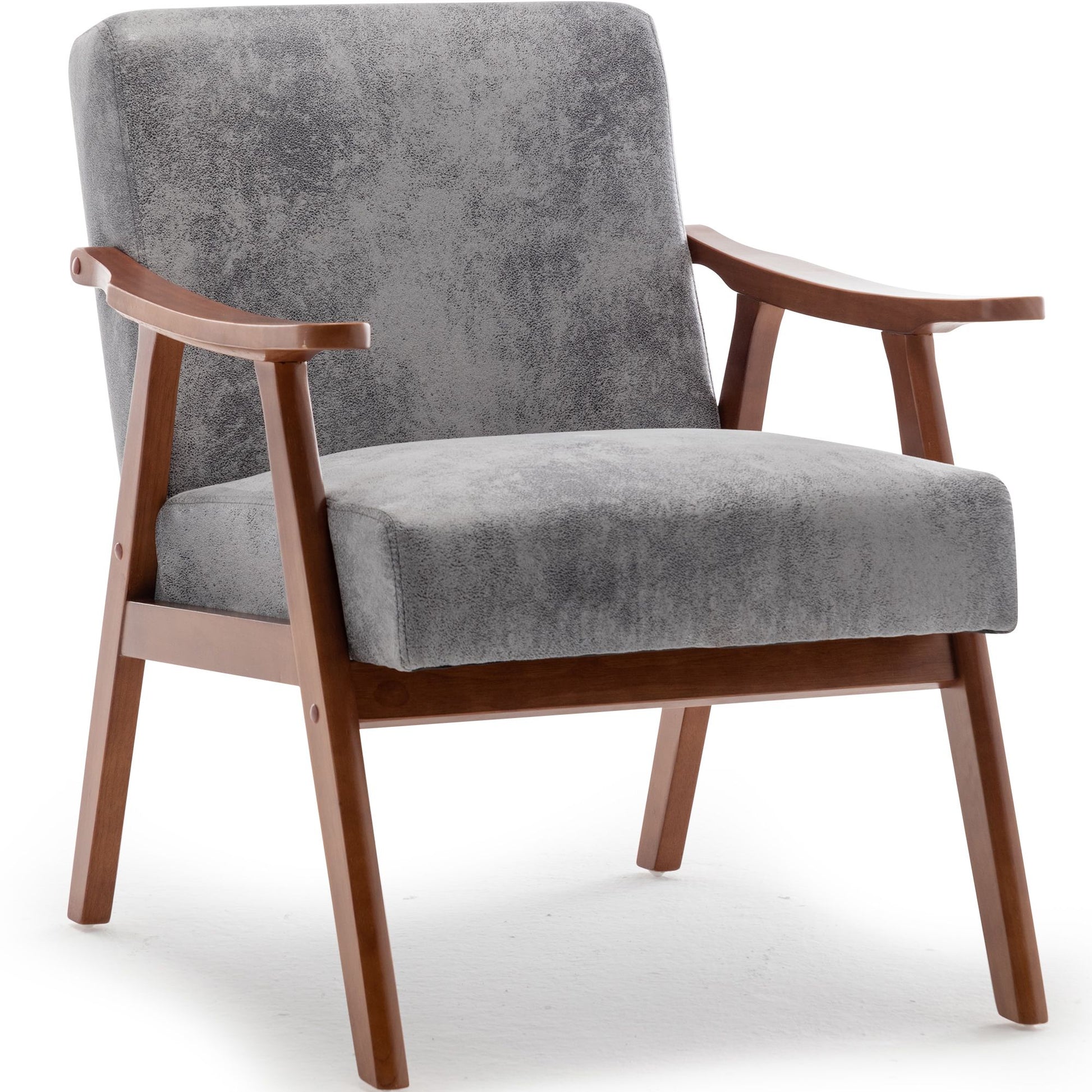 Mid-Century Modern Chair, Living Room Chair with Solid Wood Frame, Accent Chair Extra-Thick Backrest, Wingback Chair for image 19