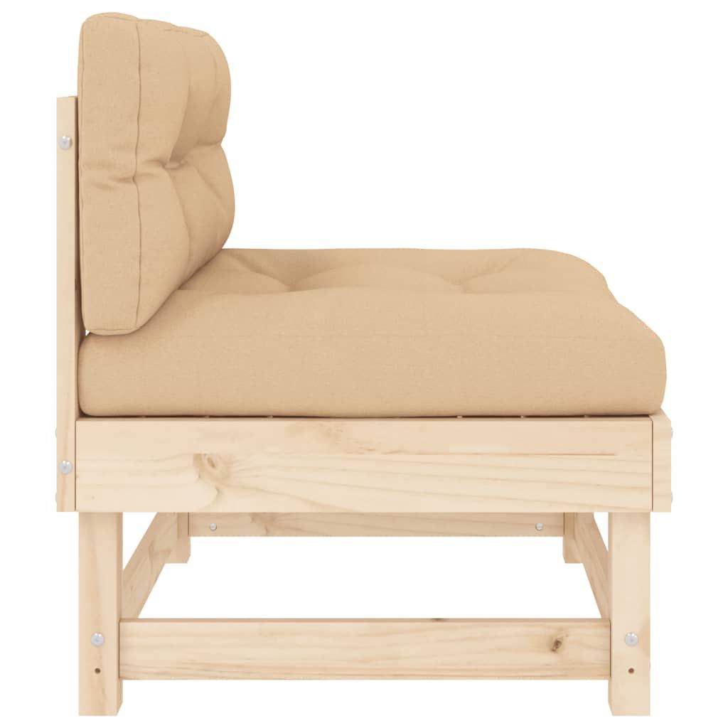 Middle Sofa with Cushions Solid Wood Pine image 4