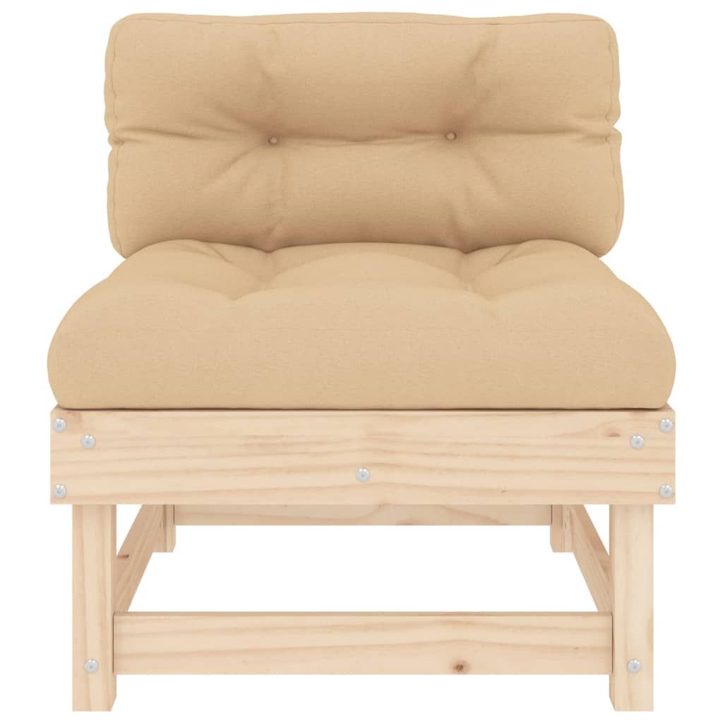 Middle Sofa with Cushions Solid Wood Pine image 3