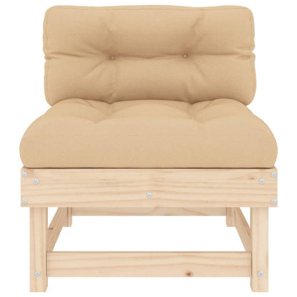 Middle Sofa with Cushions Solid Wood Pine image 3