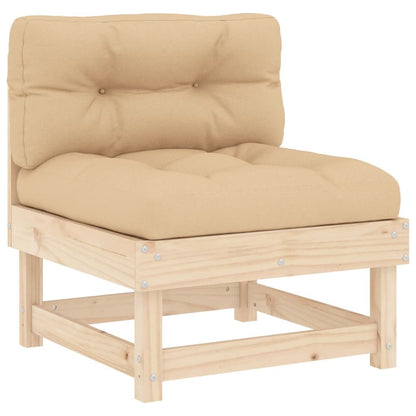 Middle Sofa with Cushions Solid Wood Pine image 2