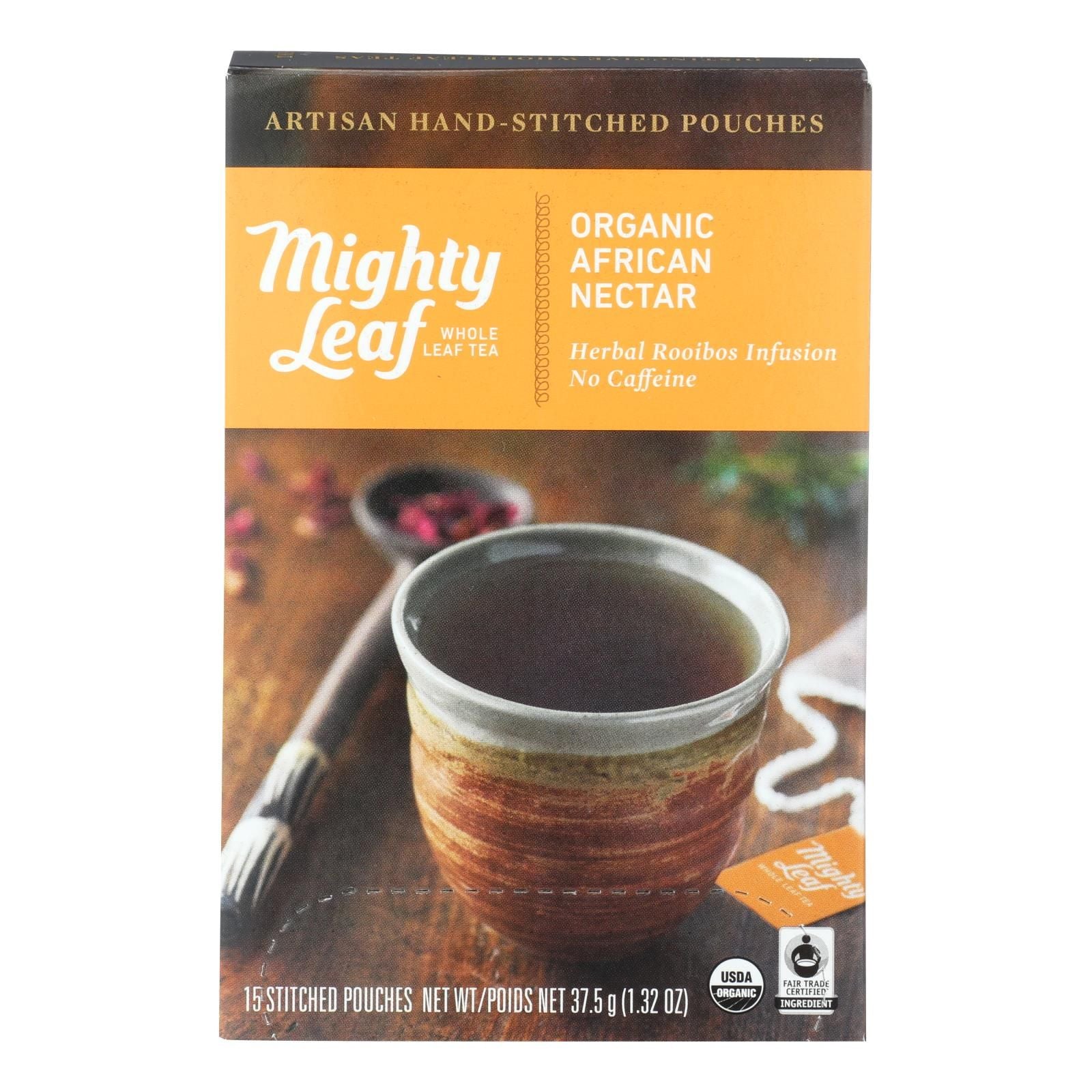 Mighty Leaf Tea - Tea Afrcn Nctr Stched - Case Of 6 - 15 Bag image 1