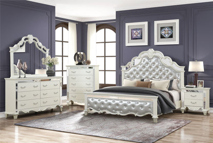 Milan Mirror Framed Dresser made with Wood in White(Includes Dresser only-Mirror not included) image 6