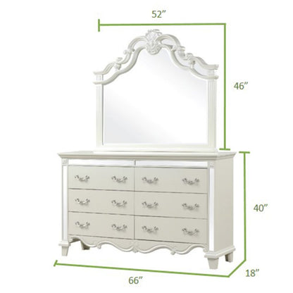 Milan Mirror Framed Dresser made with Wood in White(Includes Dresser only-Mirror not included) image 5