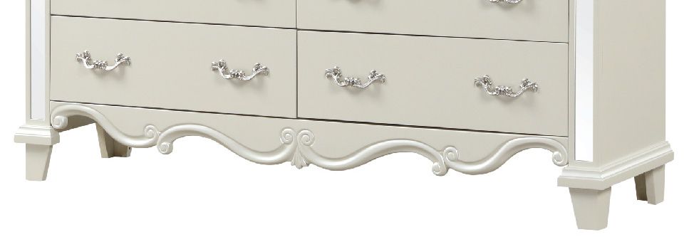 Milan Mirror Framed Dresser made with Wood in White(Includes Dresser only-Mirror not included) image 3