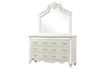 Milan Mirror Framed Dresser made with Wood in White(Includes Dresser only-Mirror not included) image 1