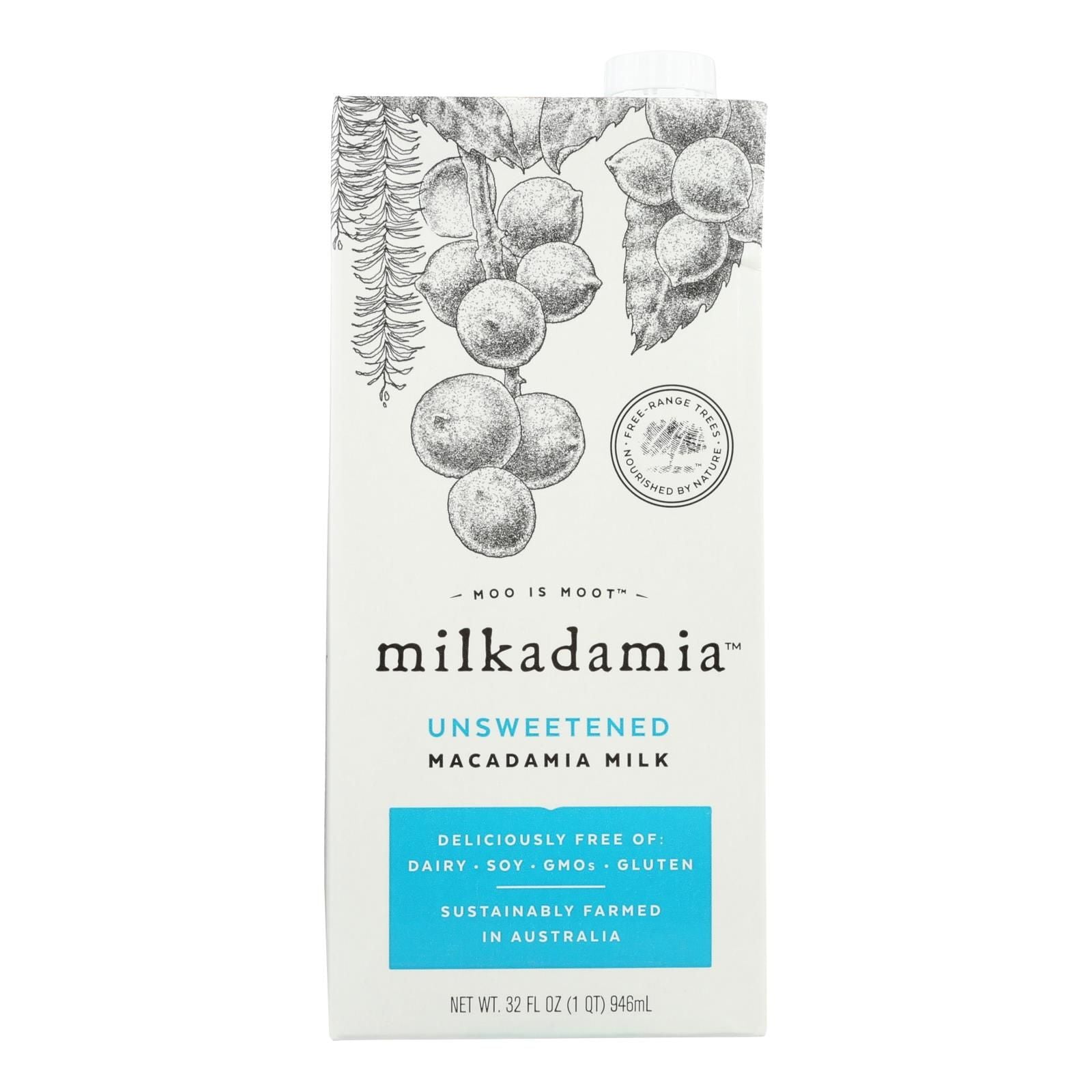 Milkadamia Milk - Unsweetened - Case Of 6 - 32 Fl Oz. image 2