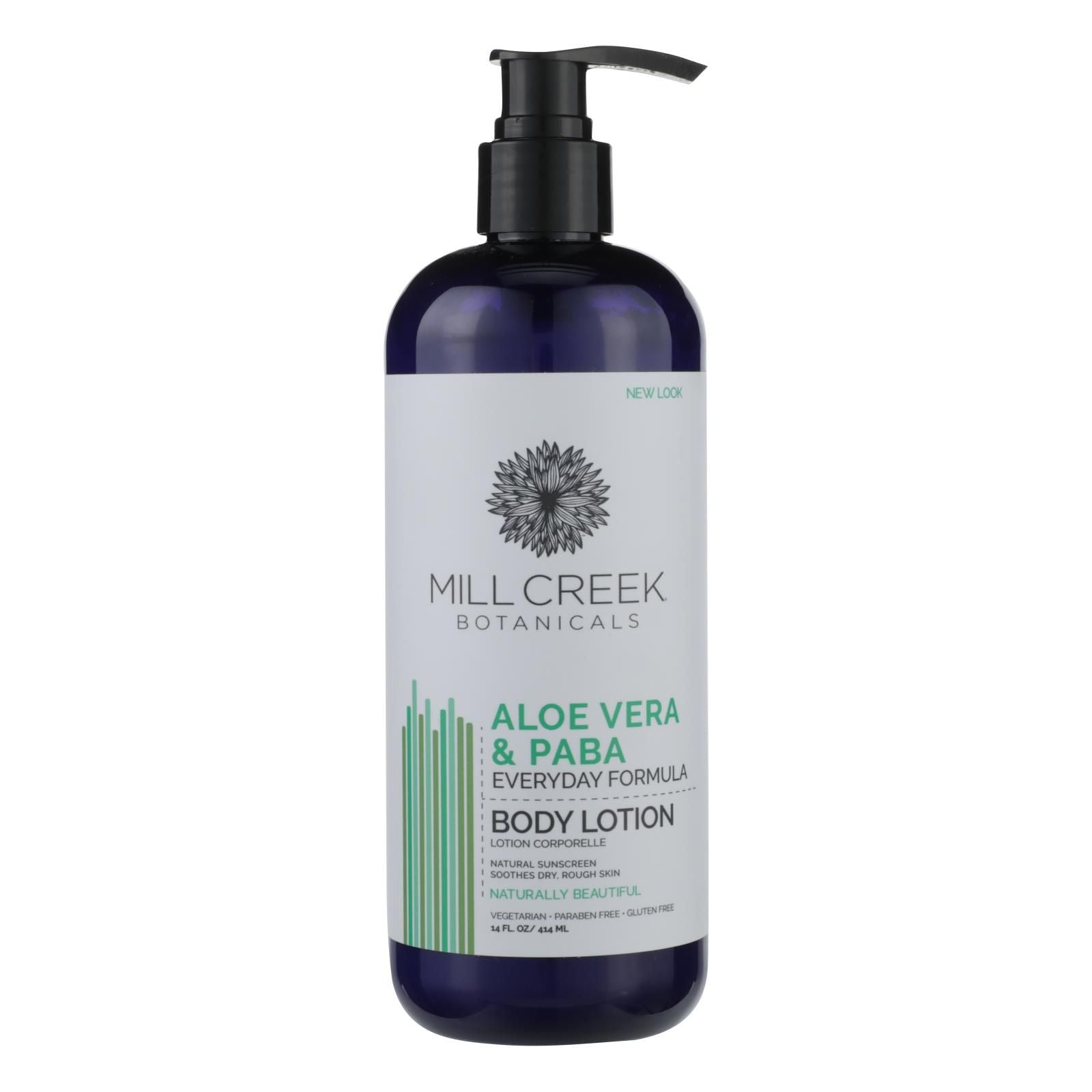 Mill Creek Botanicals Aloe Vera & Paba Moisturizing Lotion - 1 Each - 14 Fz image 1
