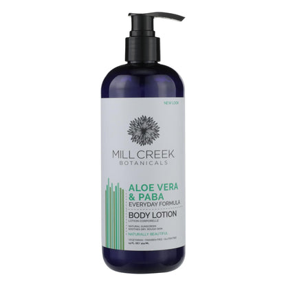 Mill Creek Botanicals Aloe Vera & Paba Moisturizing Lotion - 1 Each - 14 Fz image 1