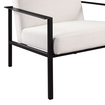 Millie Oatmeal White Stationary Metal Accent Chair image 7