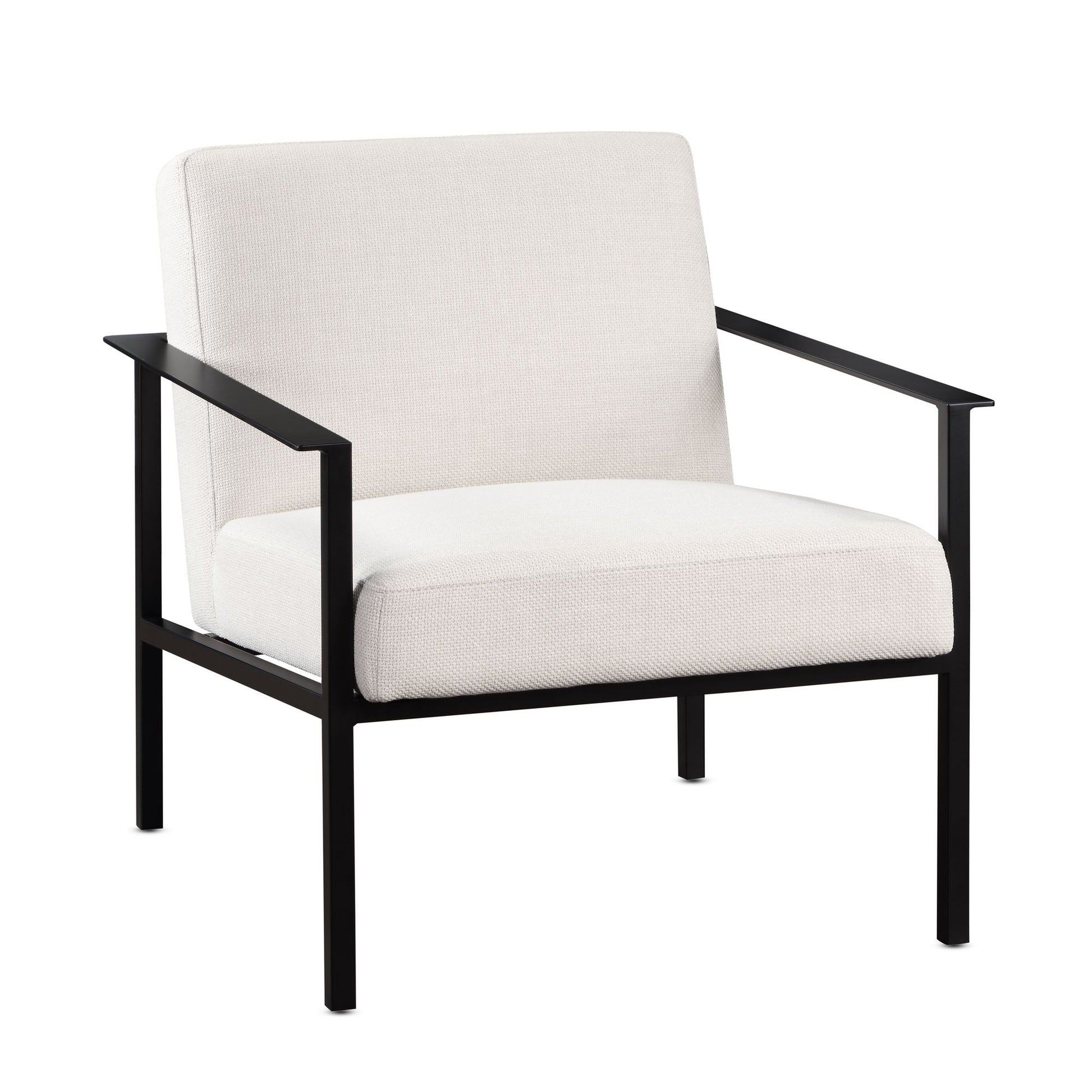 Millie Oatmeal White Stationary Metal Accent Chair image 1