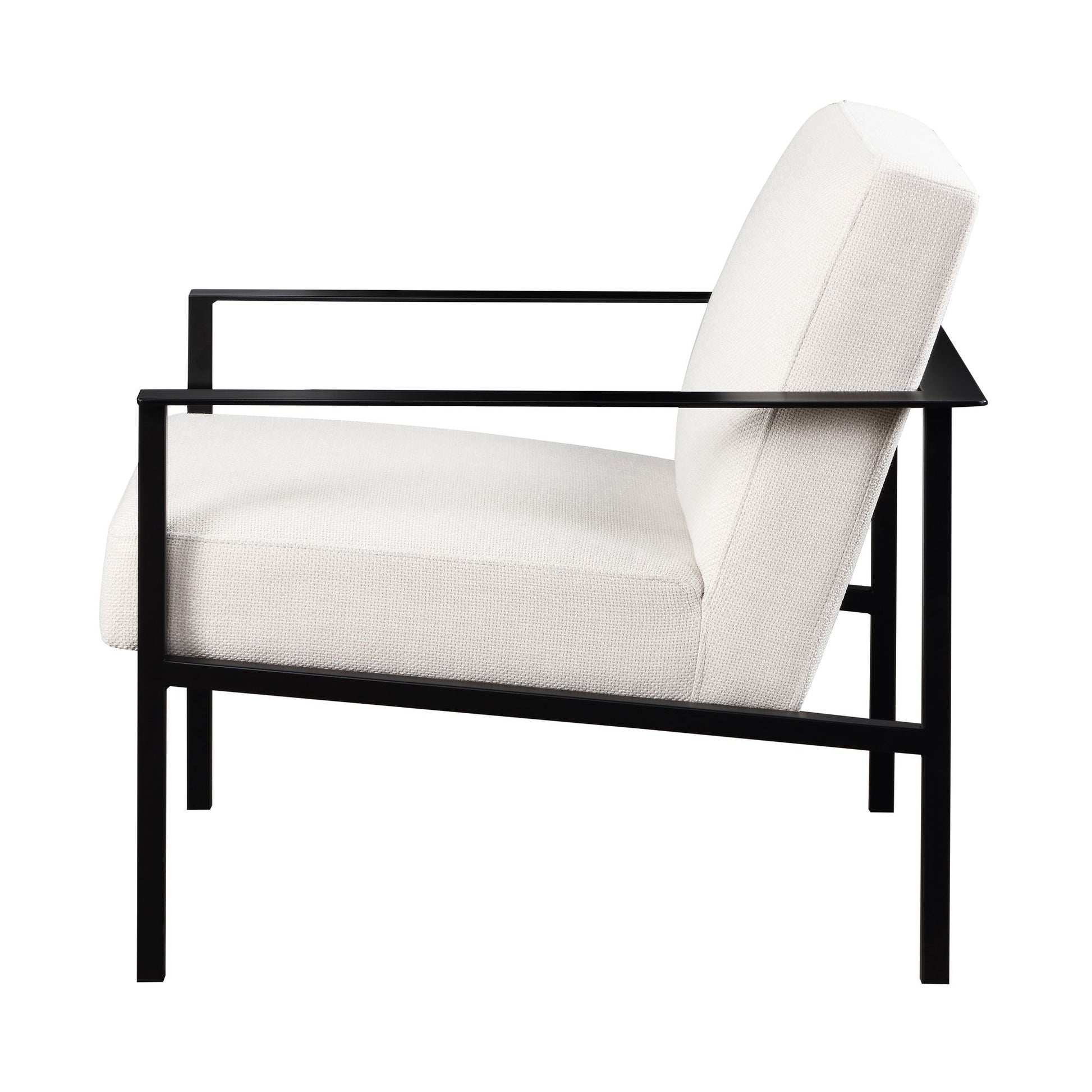 Millie Oatmeal White Stationary Metal Accent Chair image 4