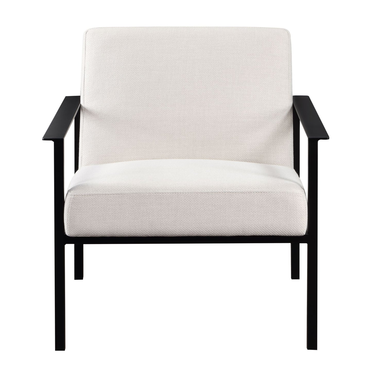Millie Oatmeal White Stationary Metal Accent Chair image 2