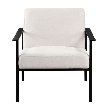 Millie Oatmeal White Stationary Metal Accent Chair image 2