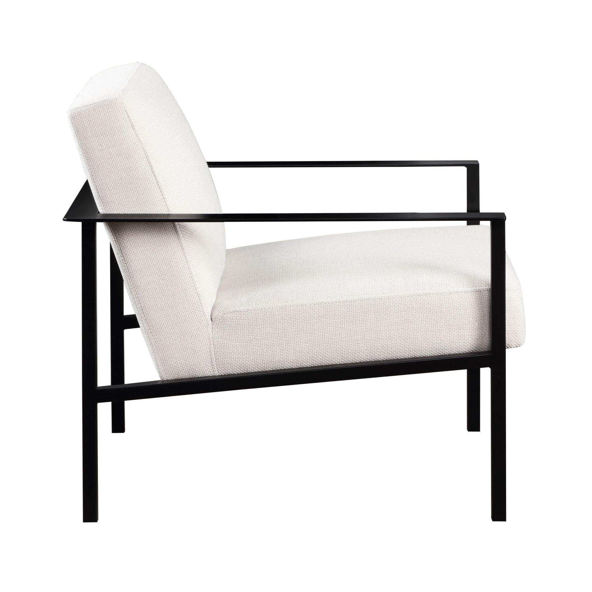 Millie Oatmeal White Stationary Metal Accent Chair image 3
