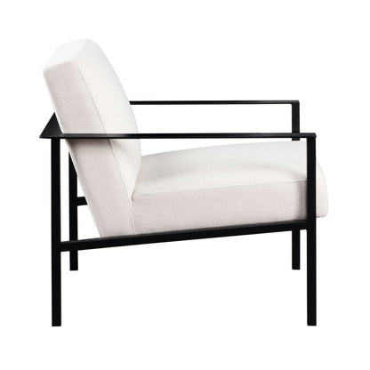 Millie Oatmeal White Stationary Metal Accent Chair image 3
