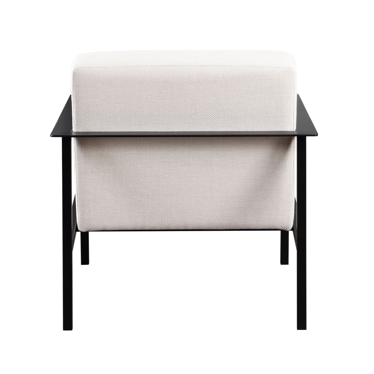 Millie Oatmeal White Stationary Metal Accent Chair image 5