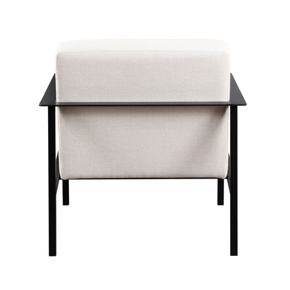 Millie Oatmeal White Stationary Metal Accent Chair image 5