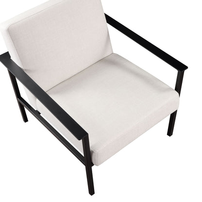 Millie Oatmeal White Stationary Metal Accent Chair image 6