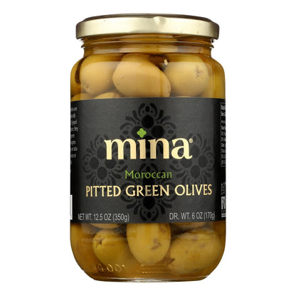 Mina - Olives Green Pitted - Case Of 6 - 12.5 Oz image 1