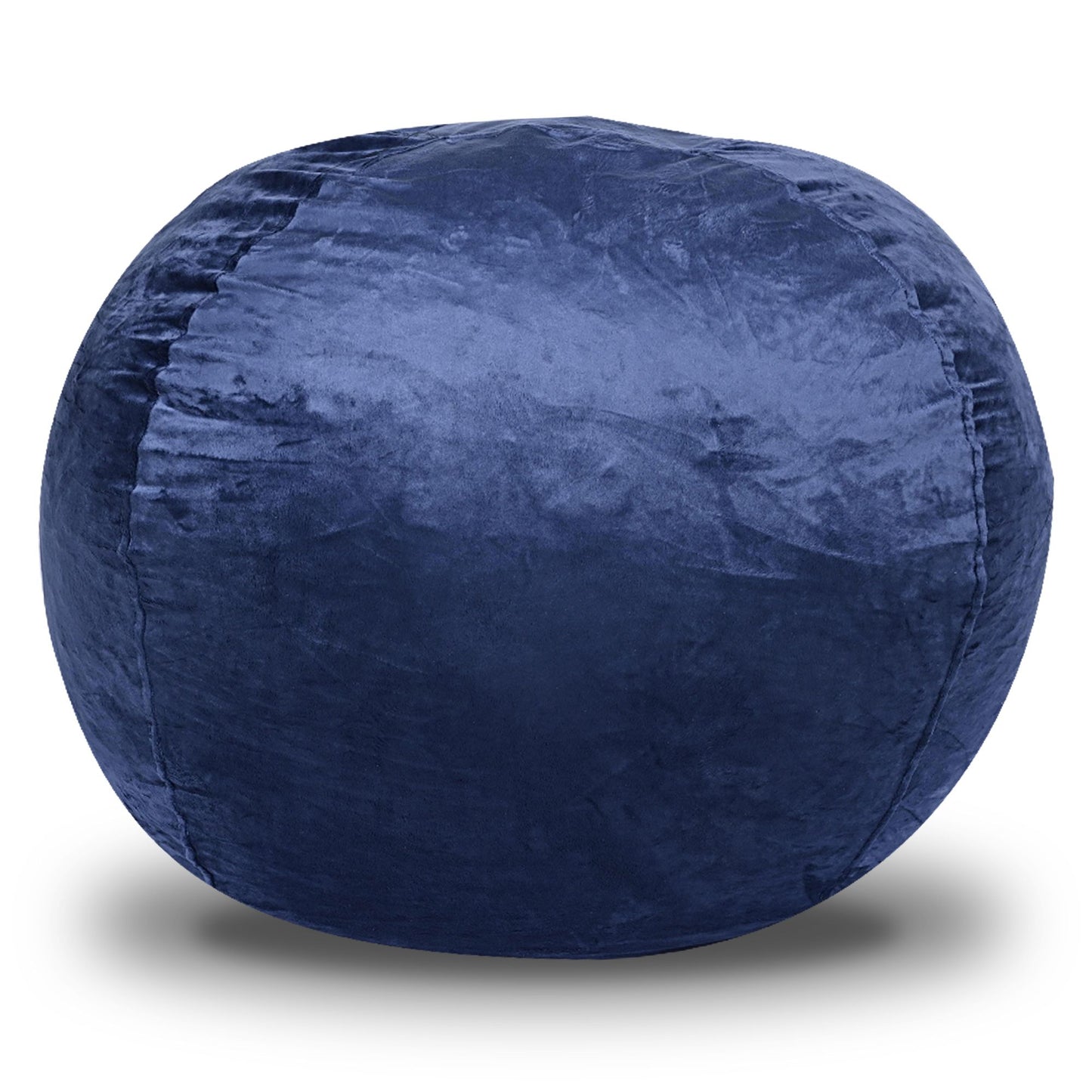 Minky Velvet Bean Bag Chair, Navy-5ft Plush Floor Chair for Kids and Adults w/ Washable Cover, Lounge Chair with Stretch image 5