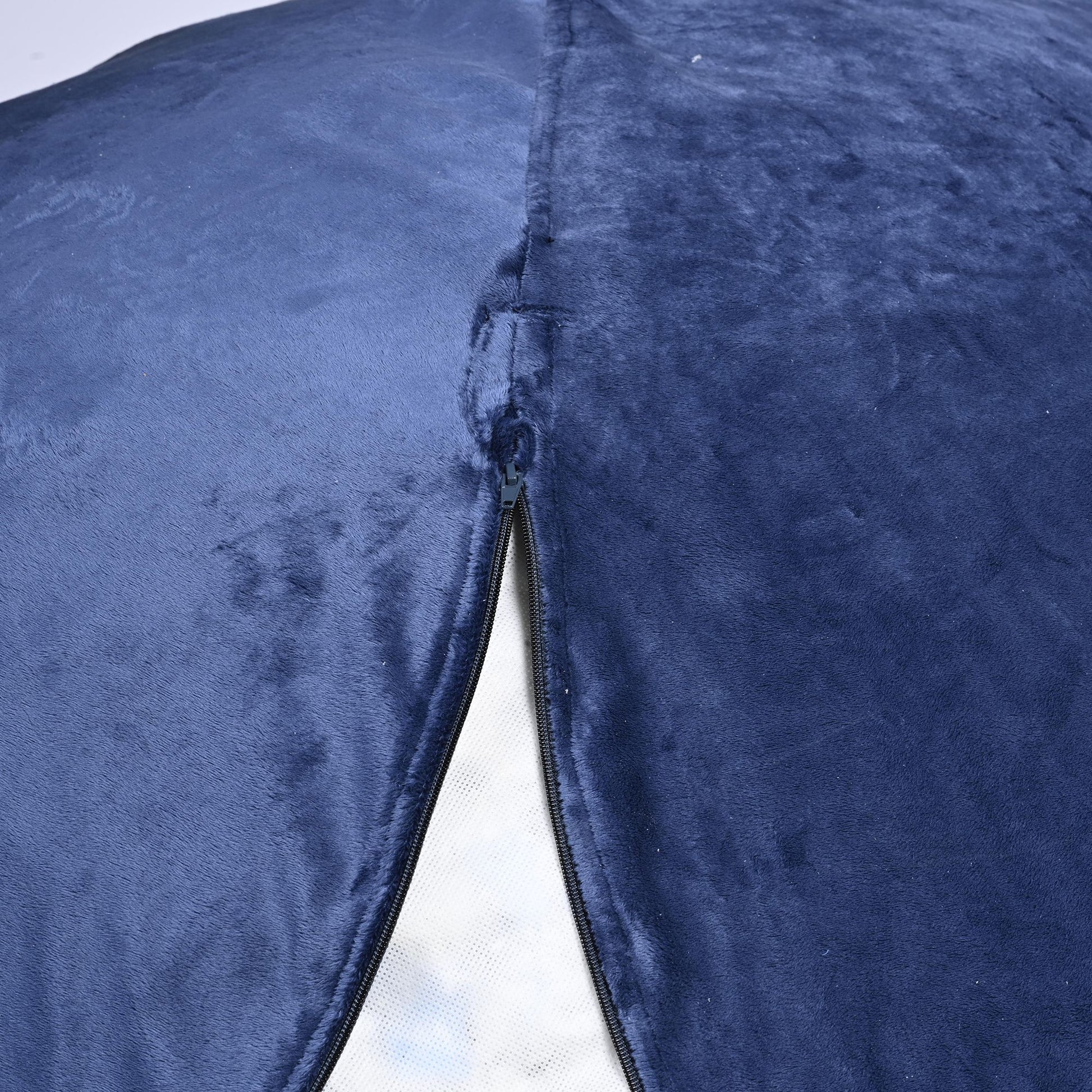Minky Velvet Bean Bag Chair, Navy-5ft Plush Floor Chair for Kids and Adults w/ Washable Cover, Lounge Chair with Stretch image 9