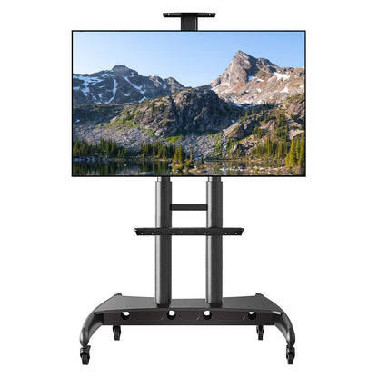 Mobile TV Stand Rolling TV Cart with Locking Wheels for 55-85 Inch  TV Stand with Laptop Shelf image 1
