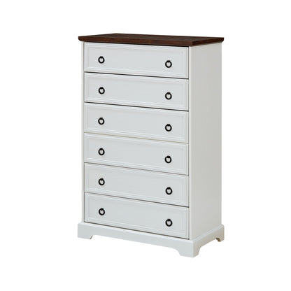 Modern 6 Drawer Dresser, Dressers for Bedroom, Tall Chest of Drawers Closet Organizers & Storage Clothes - Easy Pull Han image 8