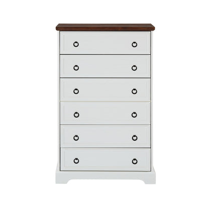 Modern 6 Drawer Dresser, Dressers for Bedroom, Tall Chest of Drawers Closet Organizers & Storage Clothes - Easy Pull Han image 9