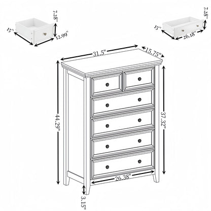 Modern 6 Drawers Dresser 6 Drawers Cabinet,Chest of Drawers Closet Organizers and Storage Clothes Storage Drawers Cabine image 13