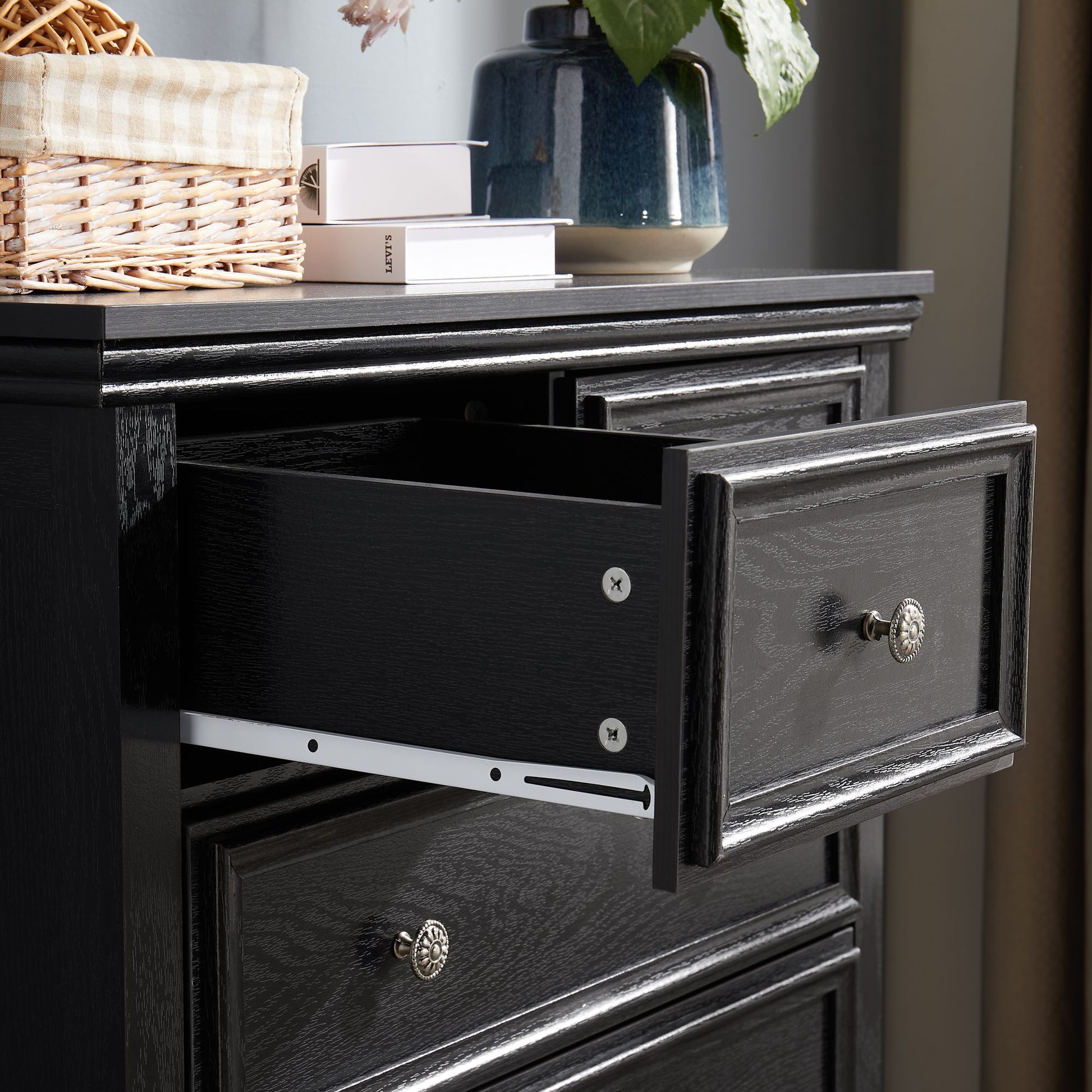 Modern 6 Drawers Dresser 6 Drawers Cabinet,Chest of Drawers Closet Organizers and Storage Clothes Storage Drawers Cabine image 6