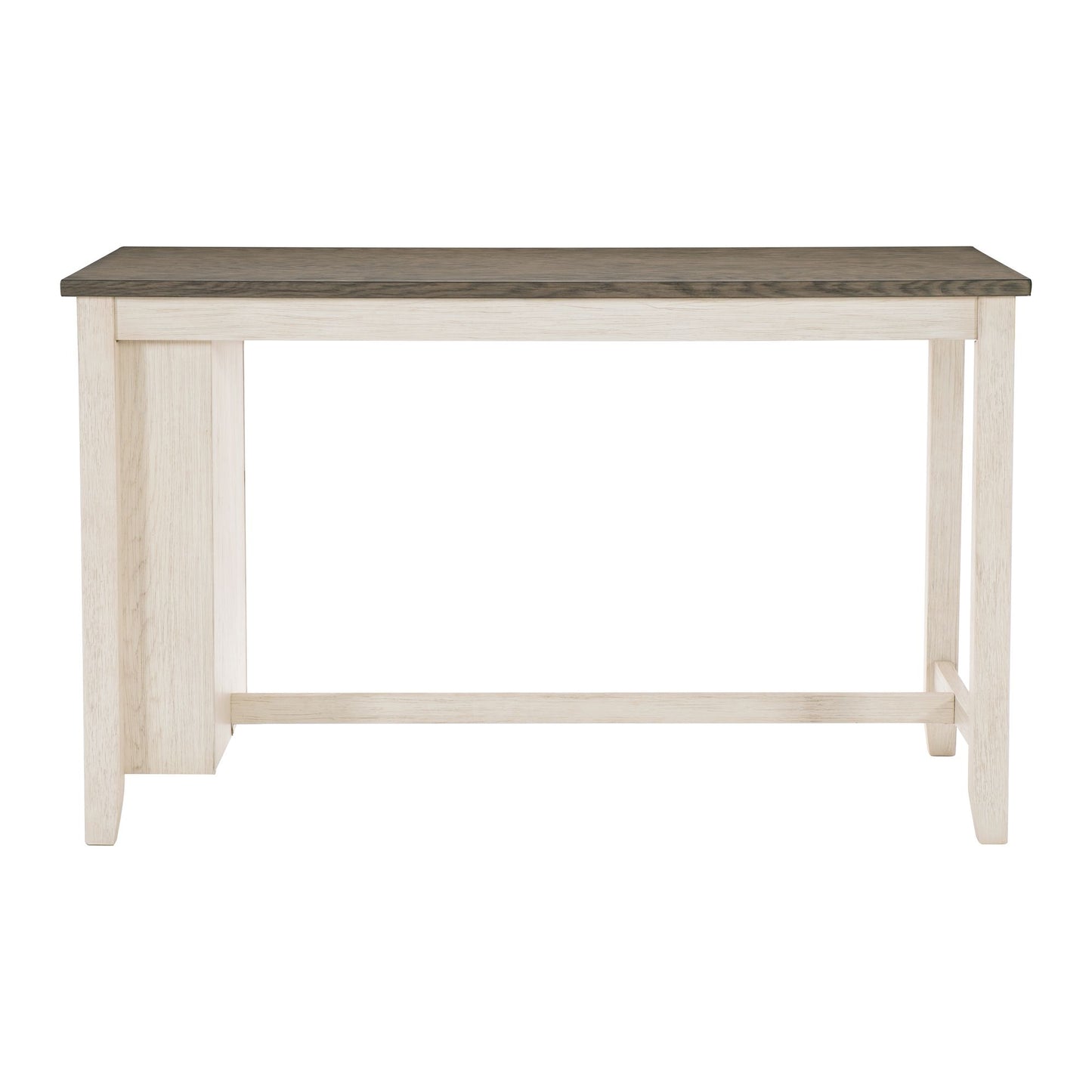 Modern Antique White and Rosy Brown 1pc Counter Height Table with Built-in Shelves Wooden Multifunctional Kitchen Dining image 3