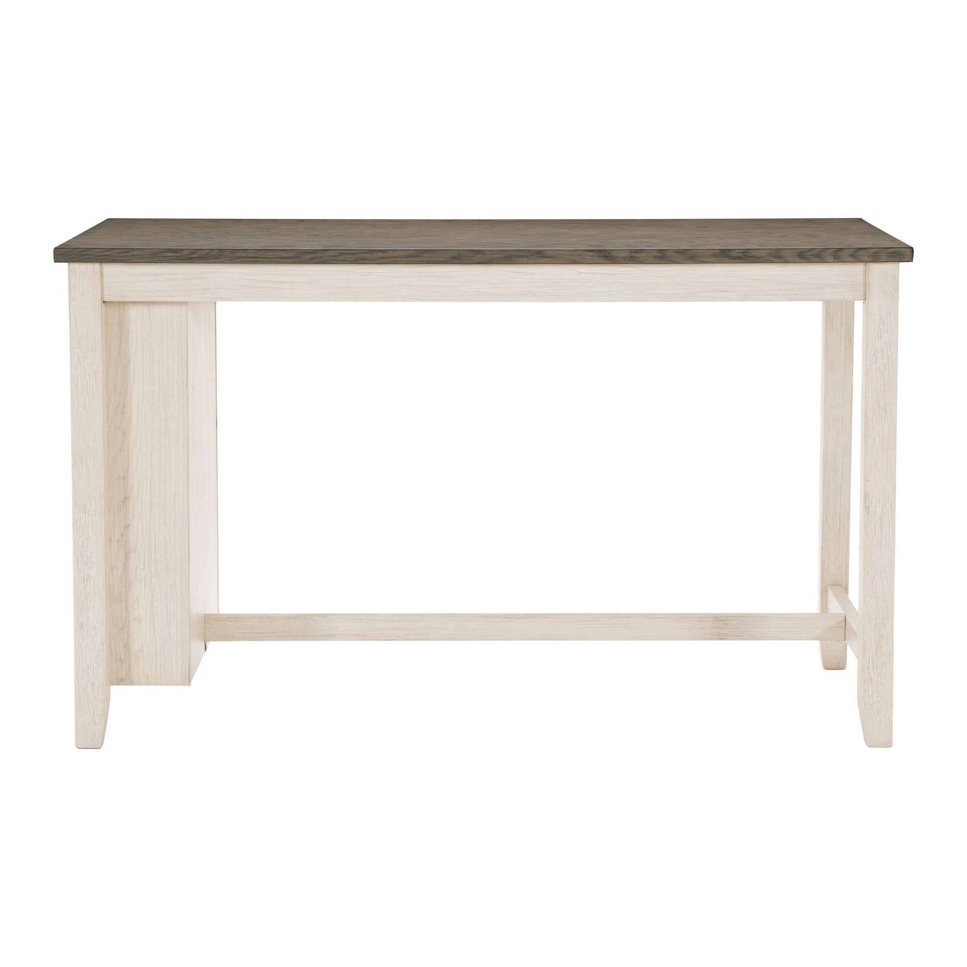 Modern Antique White and Rosy Brown 1pc Counter Height Table with Built-in Shelves Wooden Multifunctional Kitchen Dining image 3