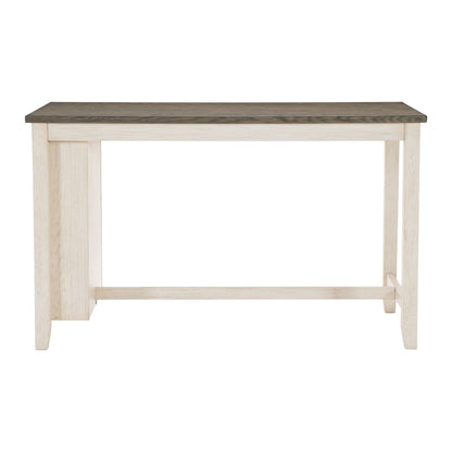 Modern Antique White and Rosy Brown 1pc Counter Height Table with Built-in Shelves Wooden Multifunctional Kitchen Dining image 3