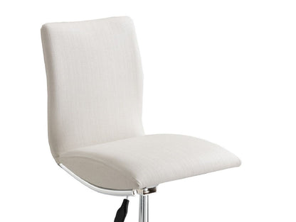 Modern barstool set of 2 soft white leatherette chrome adjustable height overview