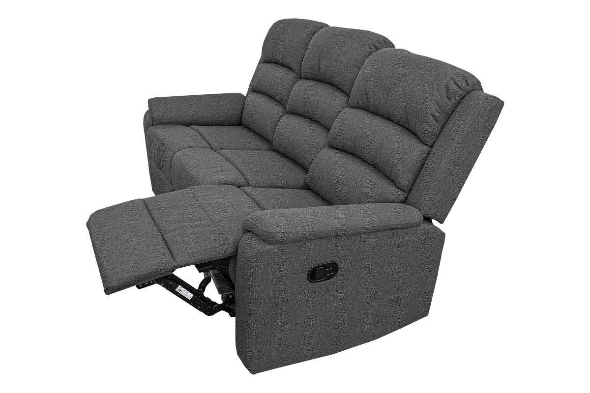 Modern Dark Gray Color Burlap Fabric Recliner Motion Sofa 1pc Plush Couch Manual Motion Sofa Living Room Furniture image 4