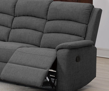 Modern Dark Gray Color Burlap Fabric Recliner Motion Sofa 1pc Plush Couch Manual Motion Sofa Living Room Furniture image 5
