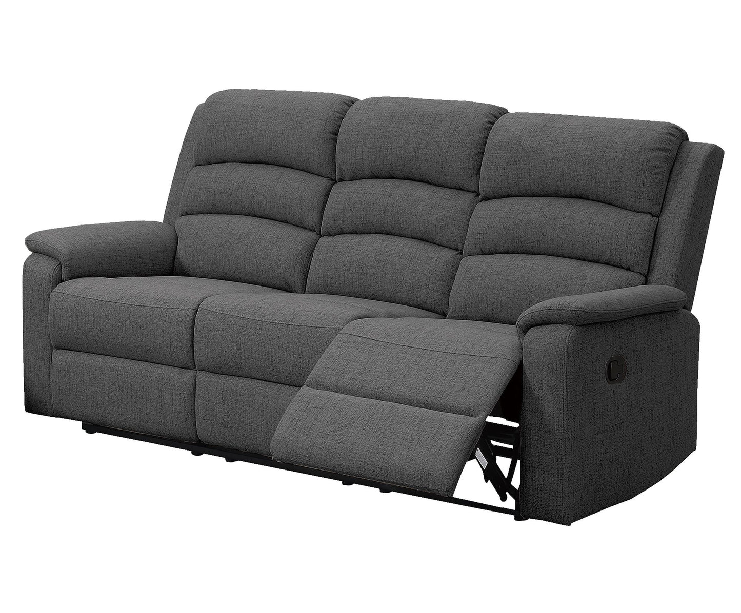 Modern Dark Gray Color Burlap Fabric Recliner Motion Sofa 1pc Plush Couch Manual Motion Sofa Living Room Furniture image 2