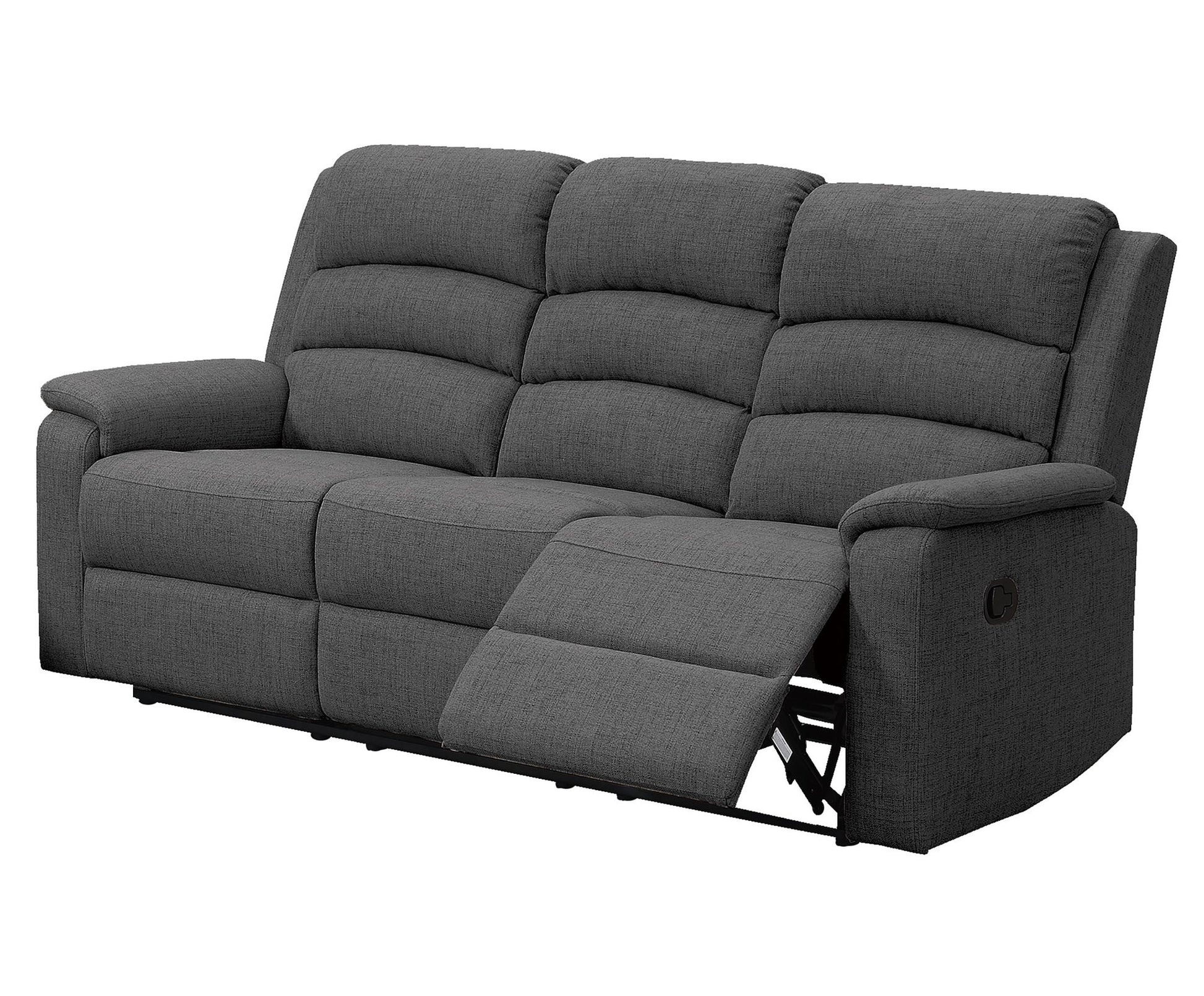 Modern Dark Gray Color Burlap Fabric Recliner Motion Sofa 1pc Plush Couch Manual Motion Sofa Living Room Furniture image 2