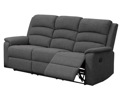 Modern Dark Gray Color Burlap Fabric Recliner Motion Sofa 1pc Plush Couch Manual Motion Sofa Living Room Furniture image 2