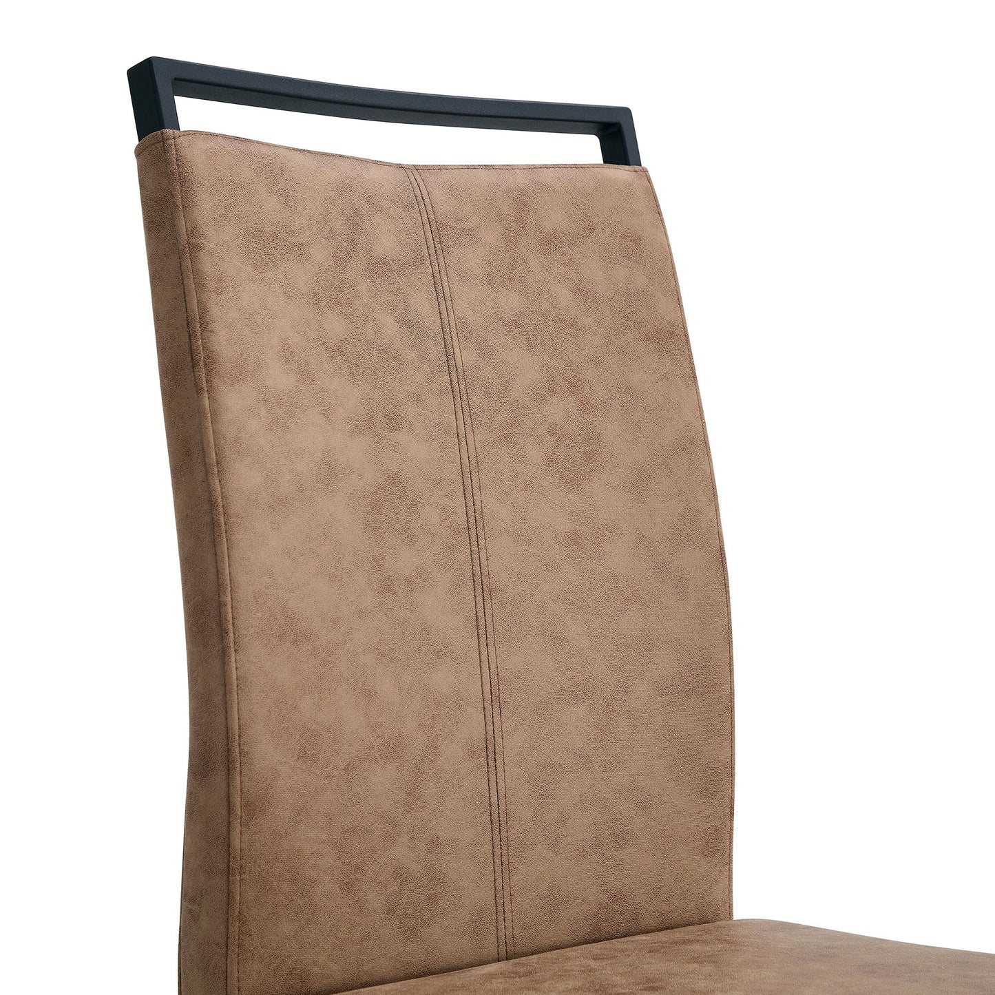 Modern Dining Chairs, Technology cloth High Back Upholstered Side Chair with C-shaped Tube Black Metal Legs for Dining R image 20