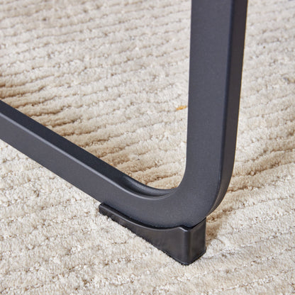 Modern Dining Chairs, Technology cloth High Back Upholstered Side Chair with C-shaped Tube Black Metal Legs for Dining R image 18