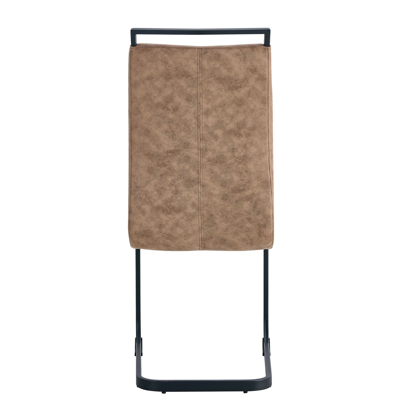 Modern Dining Chairs, Technology cloth High Back Upholstered Side Chair with C-shaped Tube Black Metal Legs for Dining R image 13