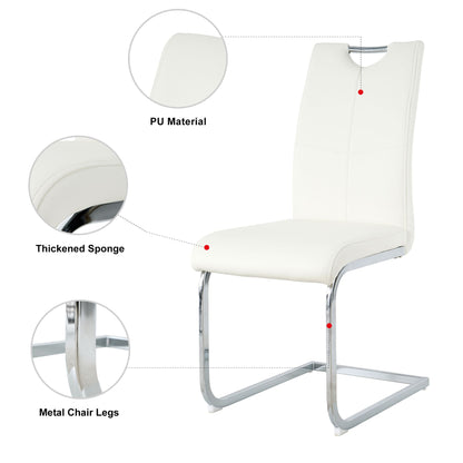 Modern Dining Chairs with Faux Leather Padded Seat Dining Living Room Chairs Upholstered Chair with Chrome Metal Legs De image 10