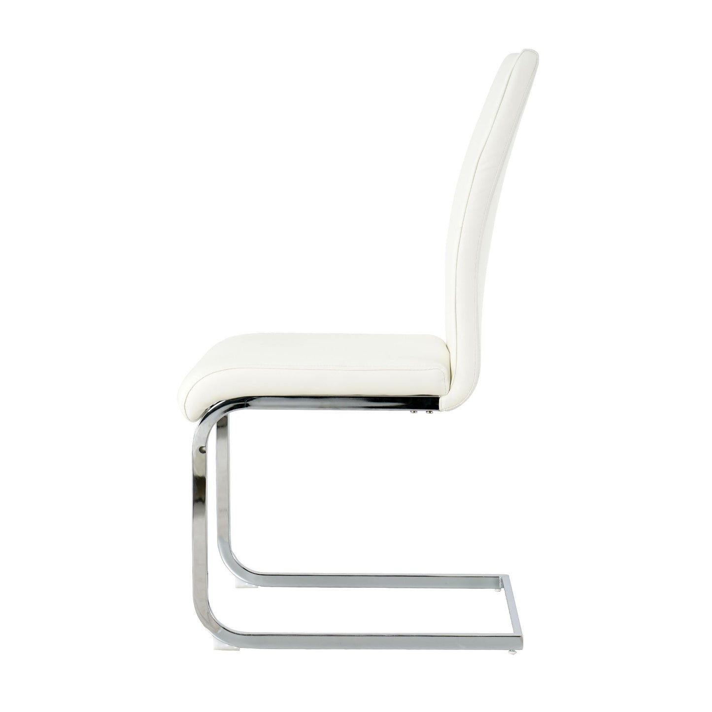 Modern Dining Chairs with Faux Leather Padded Seat Dining Living Room Chairs Upholstered Chair with Chrome Metal Legs De image 18