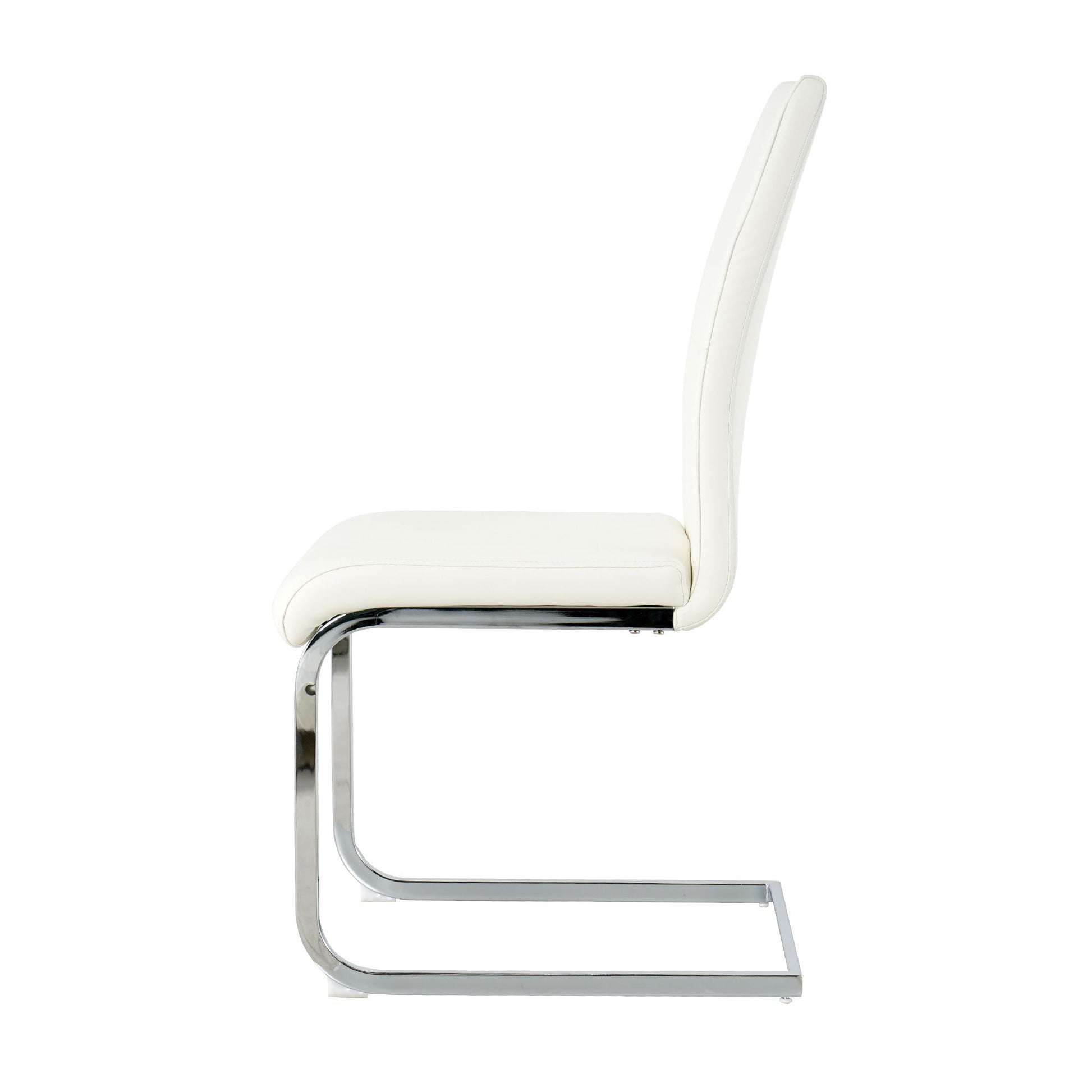 Modern Dining Chairs with Faux Leather Padded Seat Dining Living Room Chairs Upholstered Chair with Chrome Metal Legs De image 18