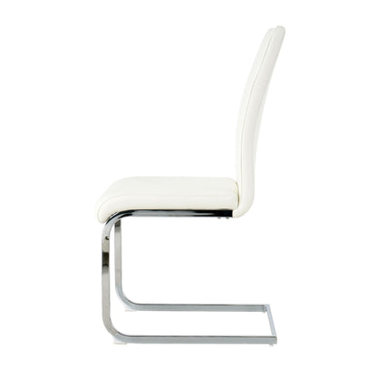 Modern Dining Chairs with Faux Leather Padded Seat Dining Living Room Chairs Upholstered Chair with Chrome Metal Legs De image 18