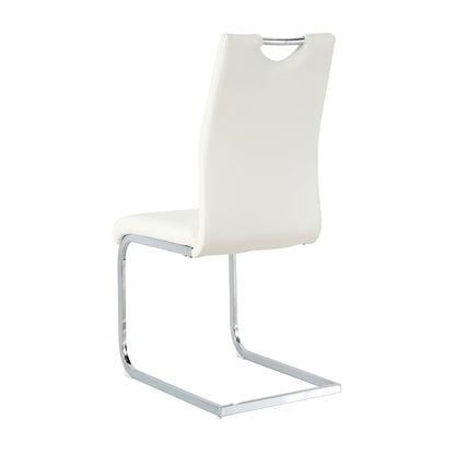 Modern Dining Chairs with Faux Leather Padded Seat Dining Living Room Chairs Upholstered Chair with Chrome Metal Legs De image 20