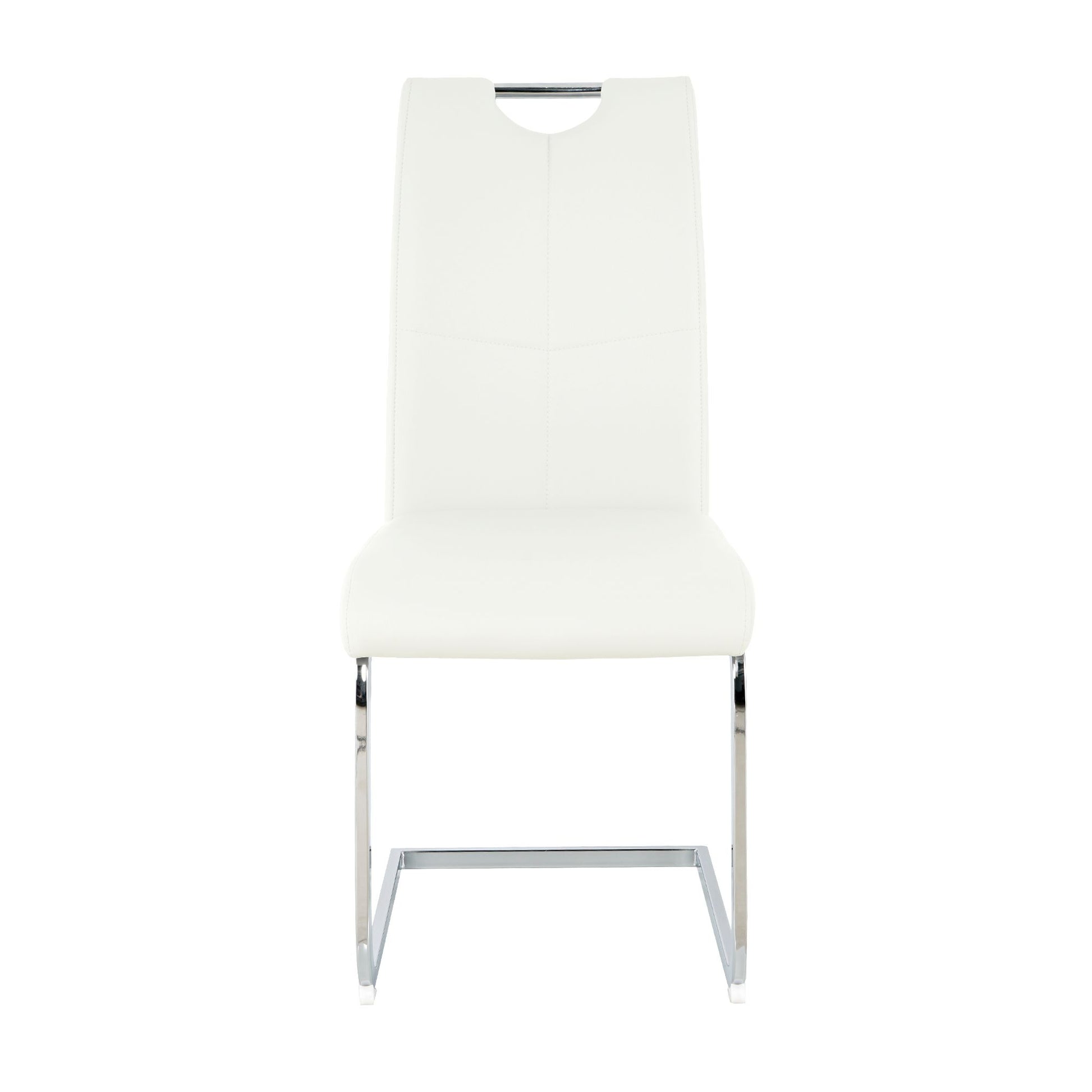 Modern Dining Chairs with Faux Leather Padded Seat Dining Living Room Chairs Upholstered Chair with Chrome Metal Legs De image 17